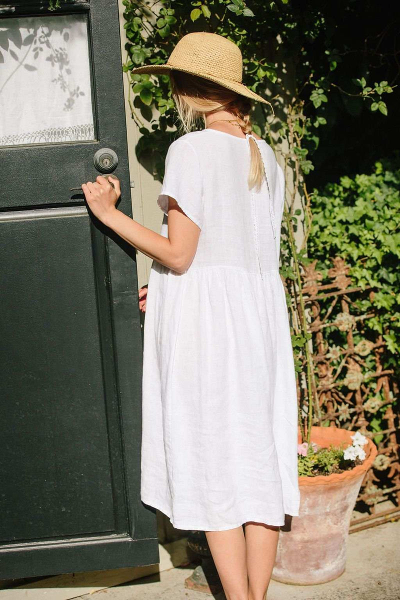 White Linen Dress