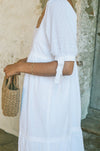 Parker Dress - White Cotton Swiss Dot Dress With Lace Trim - MERRITT CHARLES