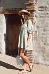 Portofino Dress - Sage Green Stripe Dress - MERRITT CHARLES