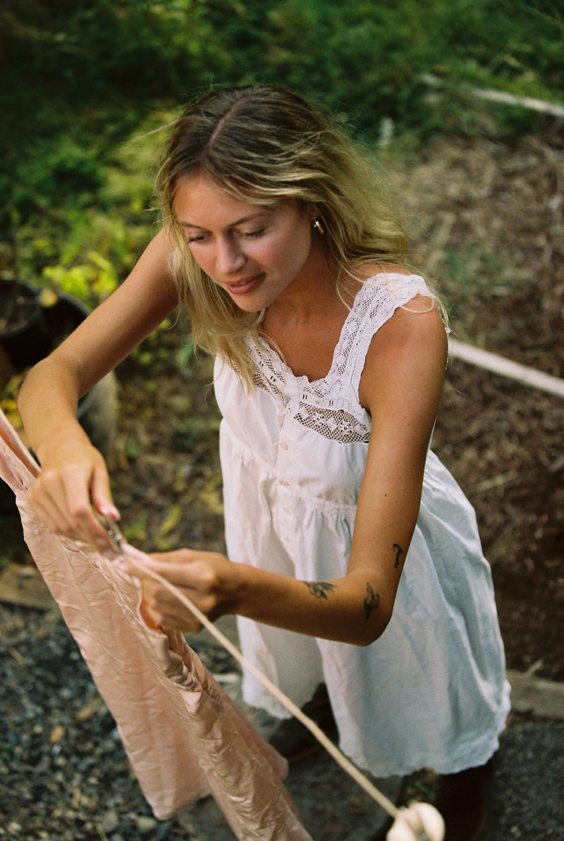Brigette Dress - White Cotton and Lace Dress - MERRITT CHARLES