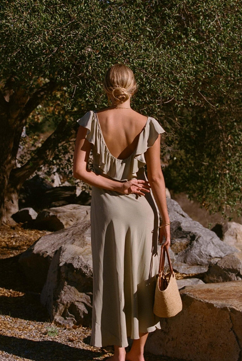 Sage Silk Dress