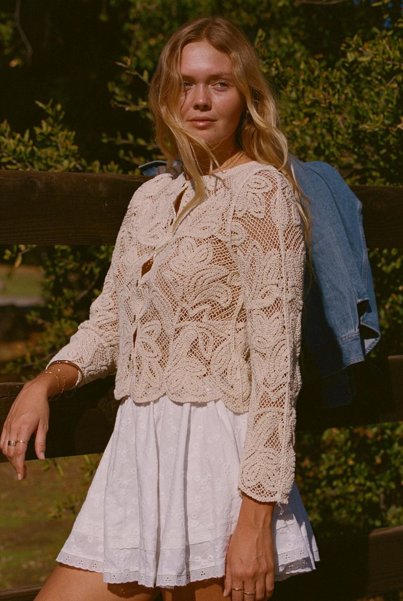 Boho Top - The Bondi Top - Sand Lace