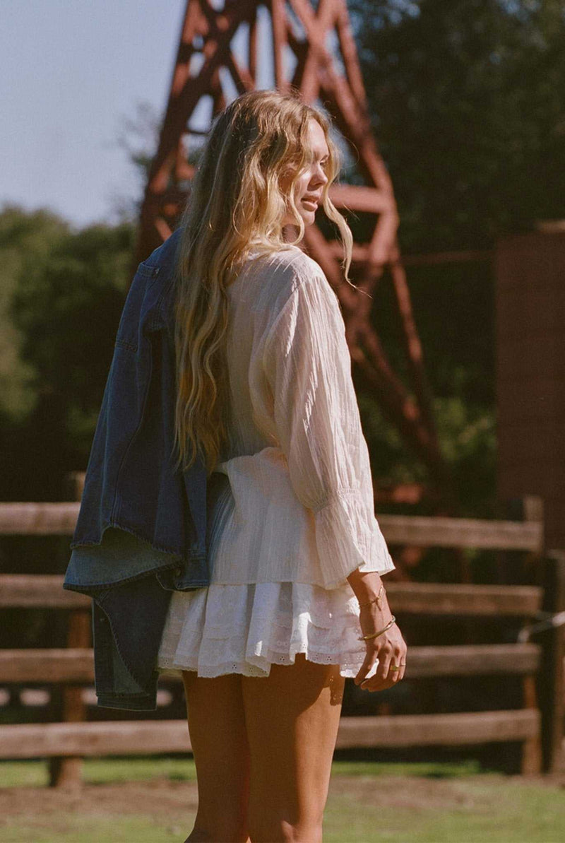 Fleur frill knit tops（ivory） ANDMARY】Fleur frill knit tops