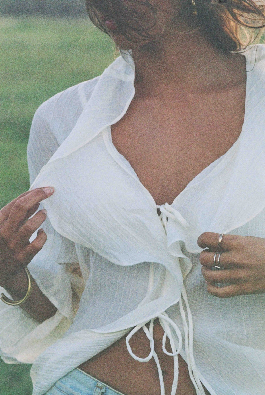 The Talulah Top - Crème Ruffle Blouse - MERRITT CHARLES