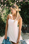 Bella Super Mini Silk Dress | Pretty White - MERRITT CHARLES