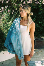 Bella Super Mini Silk Dress | Pretty White - MERRITT CHARLES