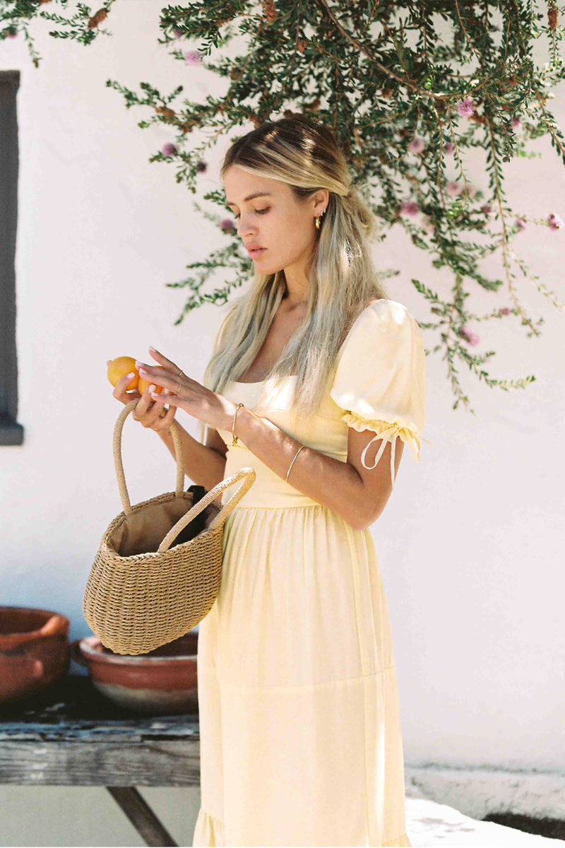 Canyon Dress | Soft Yellow | Silk dress - MERRITT CHARLES