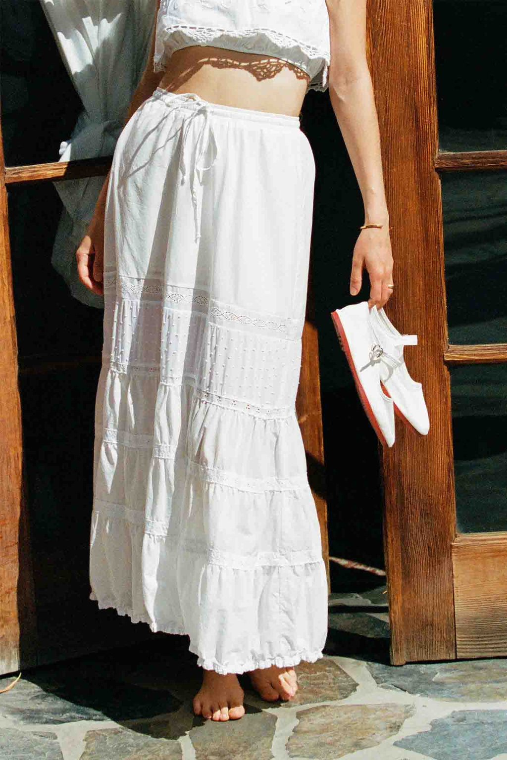 Cassidy Skirt - White Maxi Lace Skirt - MERRITT CHARLES