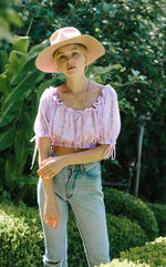 Dahlia Top - Purple Floral Crop - MERRITT CHARLES