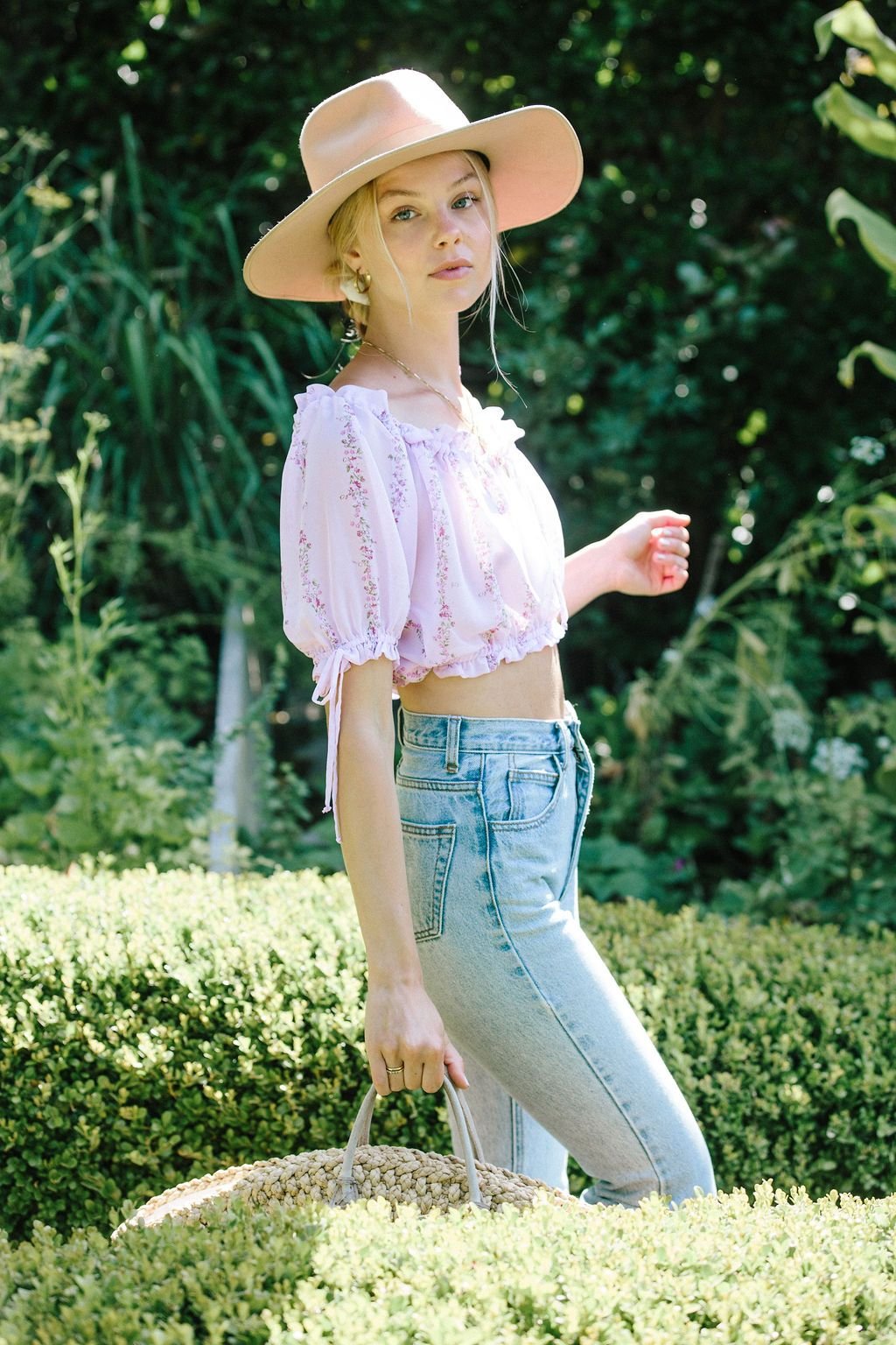 Dahlia Top - Purple Floral Crop - MERRITT CHARLES