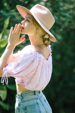 Dahlia Top - Purple Floral Crop - MERRITT CHARLES