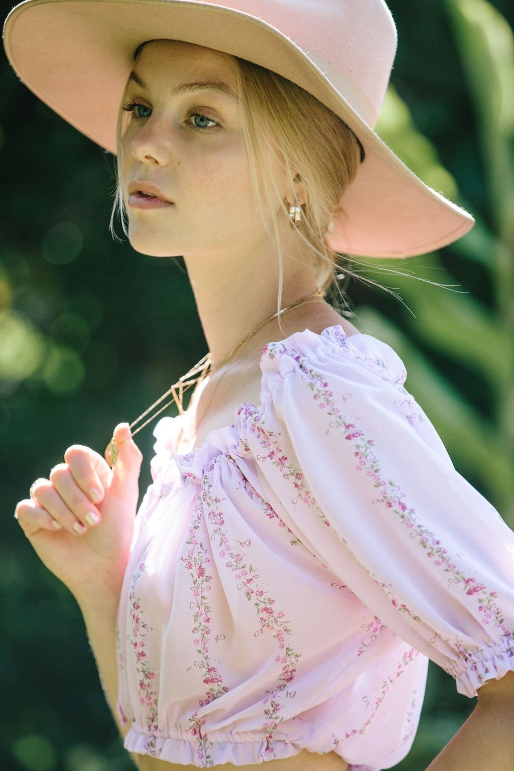 Dahlia Top - Purple Floral Crop - MERRITT CHARLES