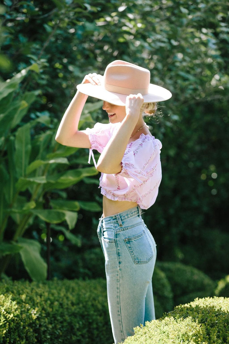 Dahlia Top - Purple Floral Crop - MERRITT CHARLES
