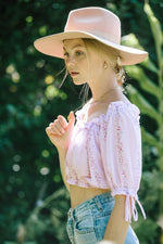Dahlia Top - Purple Floral Crop - MERRITT CHARLES