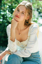 Dakota Top - Ivory Long Sleeve Silk Top - MERRITT CHARLES