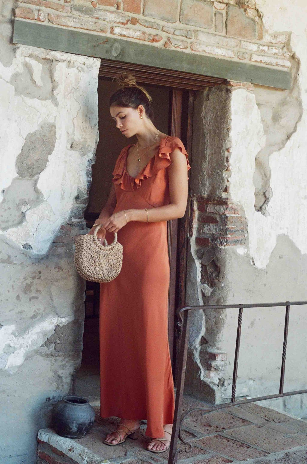 Florence Dress - Sandstone Orange Silk Dress - MERRITT CHARLES
