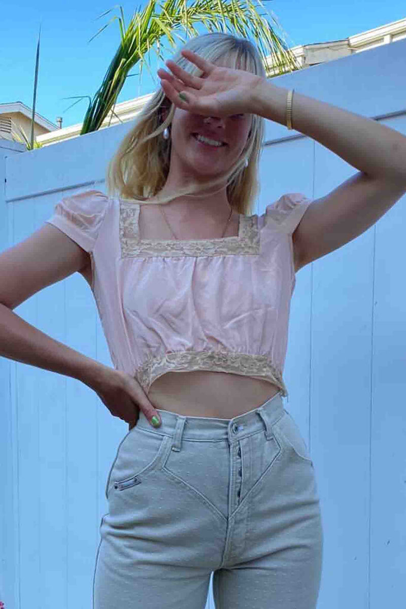 Georgia Top - Soft Pink Silk - MERRITT CHARLES