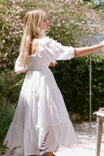 Gobi Dress - White Swiss Dot Dress - MERRITT CHARLES