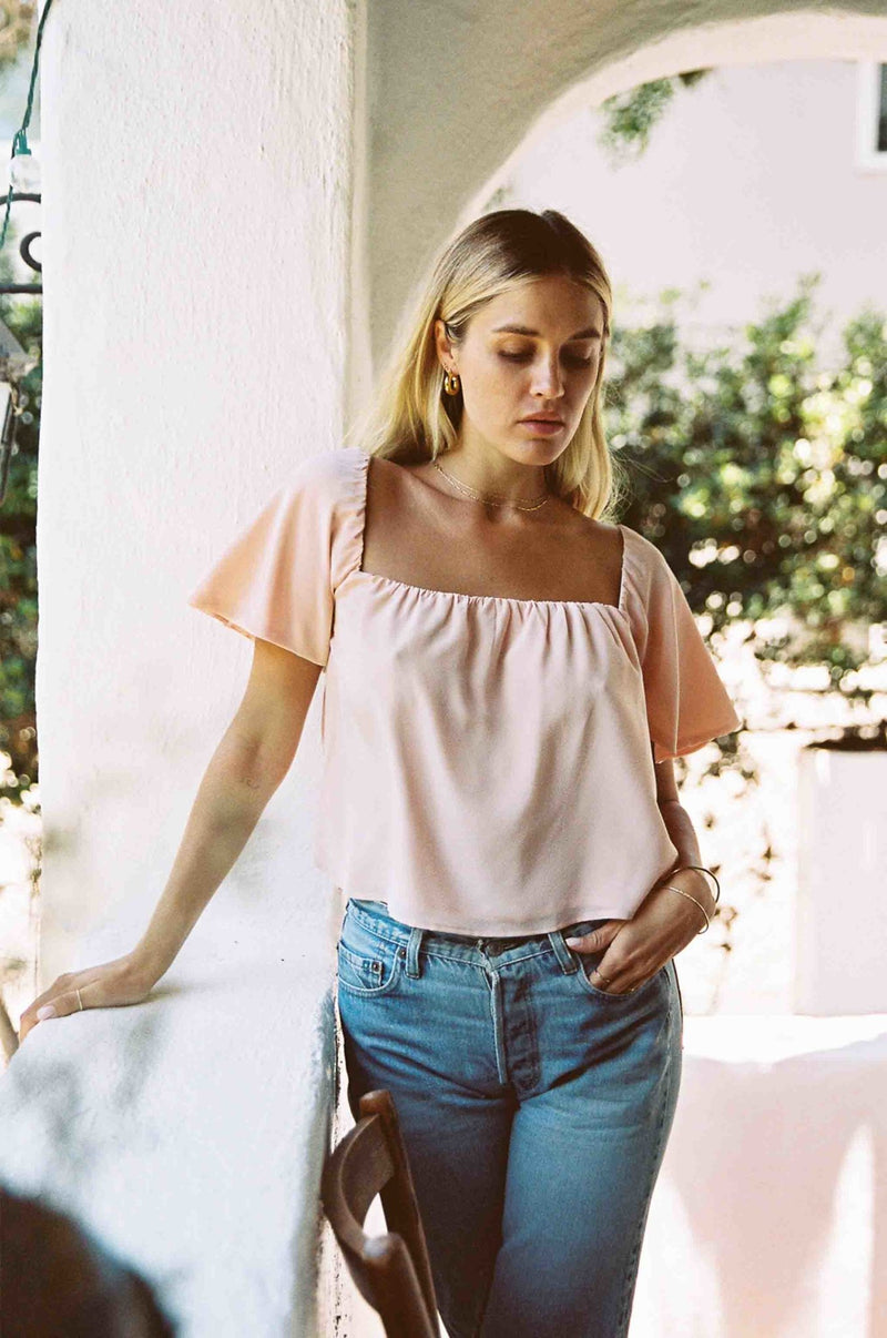 Harlow Top | Soft Pink Silk Top - MERRITT CHARLES