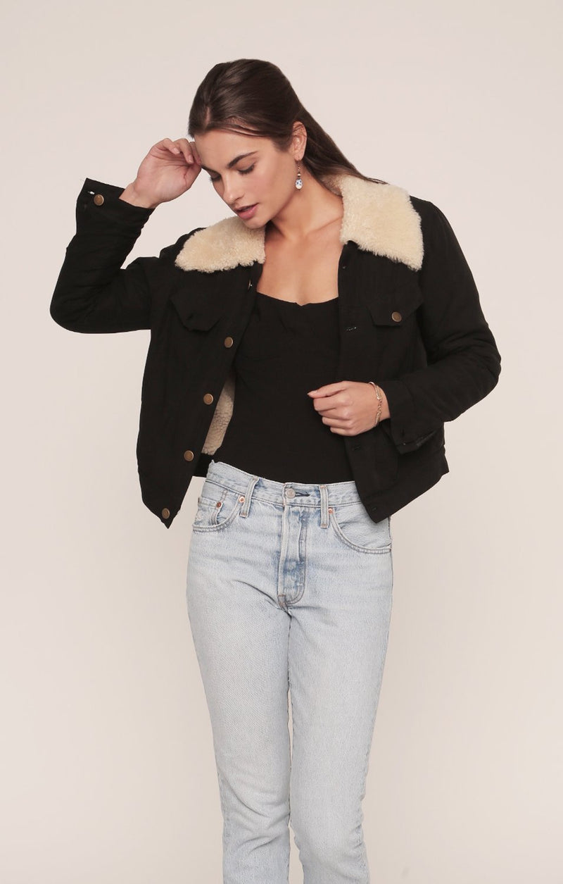 Impala Sherpa Jacket - Raven Black - MERRITT CHARLES