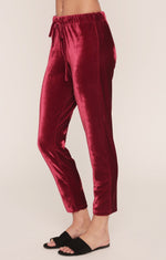 Jagger Joggers | Red Velvet Pants | Sangria Red - MERRITT CHARLES