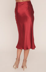 Kendall Slip | Tango Red Silk Skirt - MERRITT CHARLES