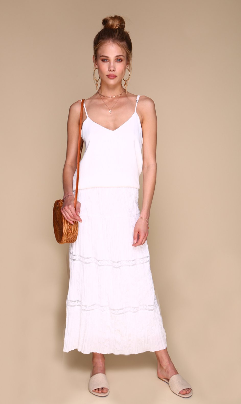 Mykonos Skirt | White Lace - MERRITT CHARLES