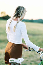 Natalia Top | White Rib Crop - MERRITT CHARLES