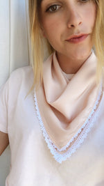 Peach Silk Face Bandana - The Penelope Bandana (Free Shipping Included on all Merritt Accessories Too) - MERRITT CHARLES