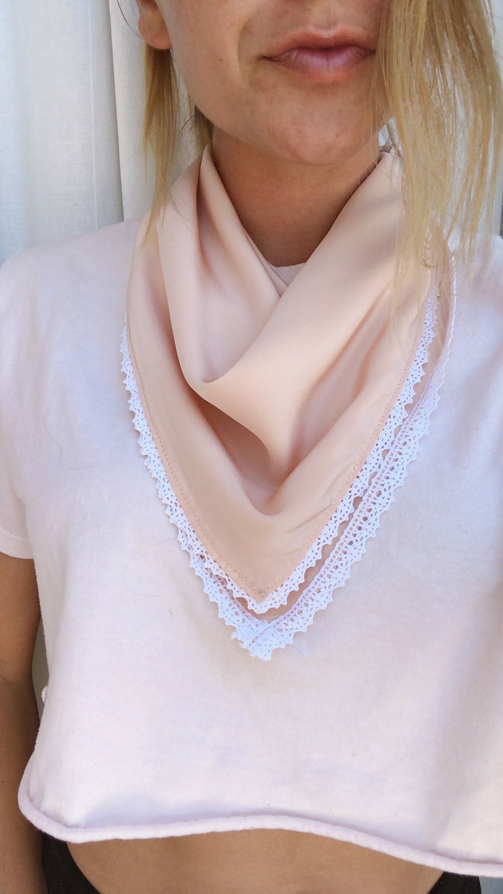 Peach Silk Face Bandana - The Penelope Bandana (Free Shipping Included on all Merritt Accessories Too) - MERRITT CHARLES