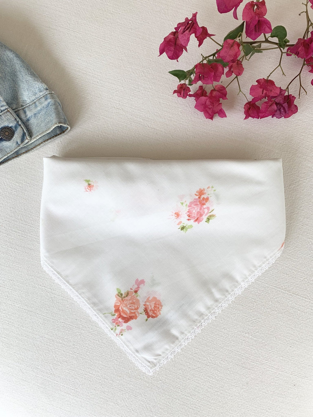 Pink and Orange Floral Face Bandana - The Penelope Bandana (Free Shipping Included on all Merritt Accessories Too) - MERRITT CHARLES