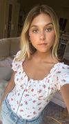 Summer Top - Dainty Red Floral - MERRITT CHARLES