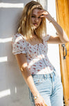 Summer Top - Dainty Red Floral - MERRITT CHARLES