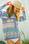 Tallahassee Sweater - Purple Springtime Ducky Sweater - MERRITT CHARLES