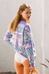 Tallahassee Sweater - Purple Springtime Ducky Sweater - MERRITT CHARLES