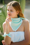 The Mint Silk Penelope Bandana and Bow Tie Lace Scrunchy Set - MERRITT CHARLES