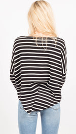 Tom Sweater | Black & White Stripe - MERRITT CHARLES