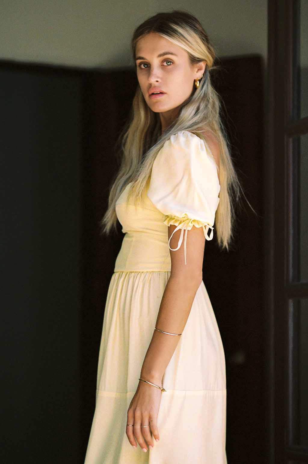 Yellow silk Dress - Soft, Elegant, Perfect for Any Occasion
